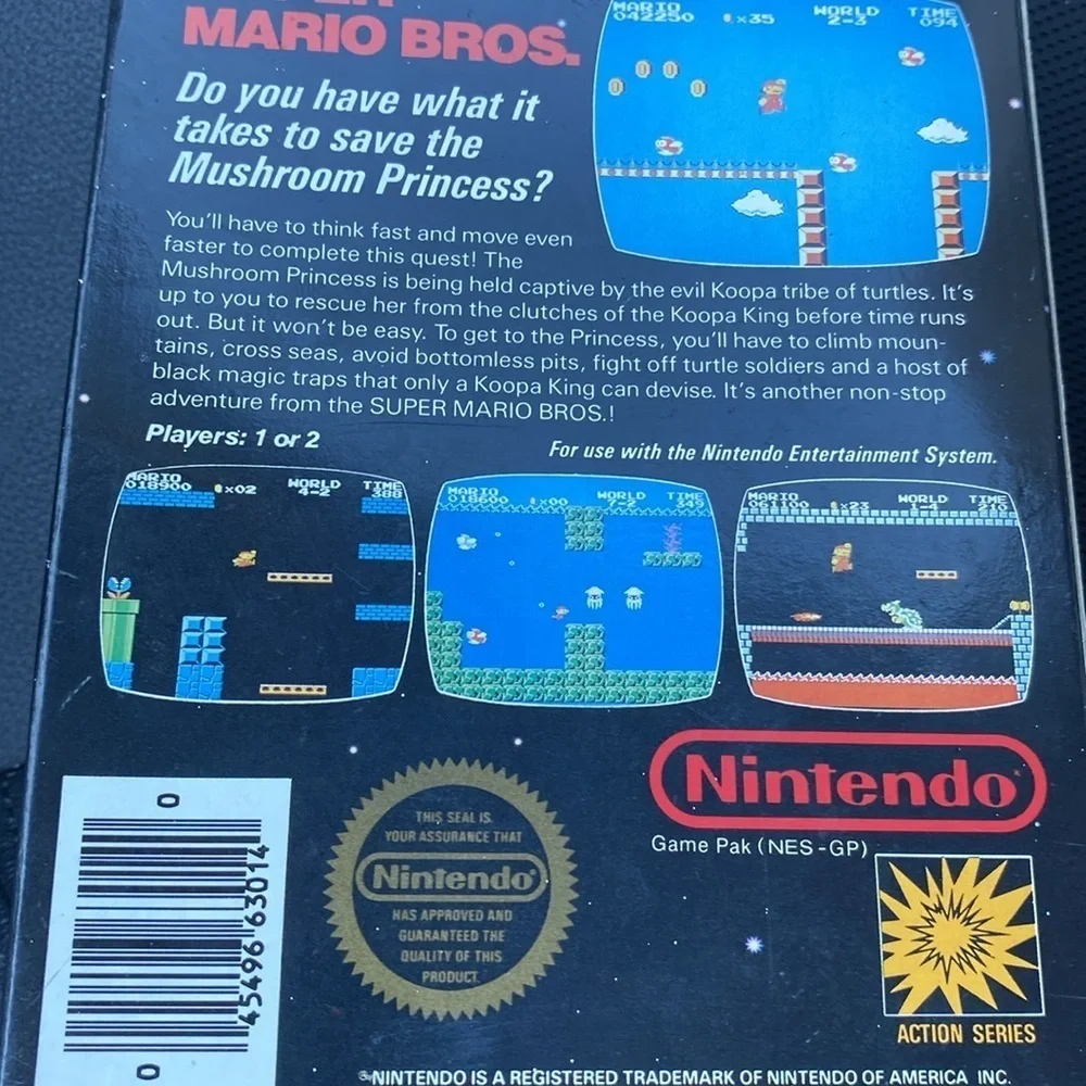 NES Super Mario Bros 7th Printing CIB Game Tested Working Cart Authentic